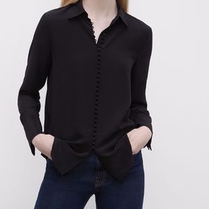 Club Monaco Helek Silk Shirt in Black